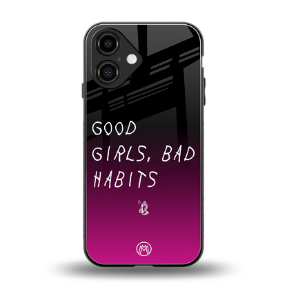 good girls bad habits back phone cover | glass case for iphone 16