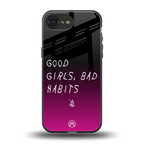 good girls bad habits back phone cover | glass case for iphone 16e