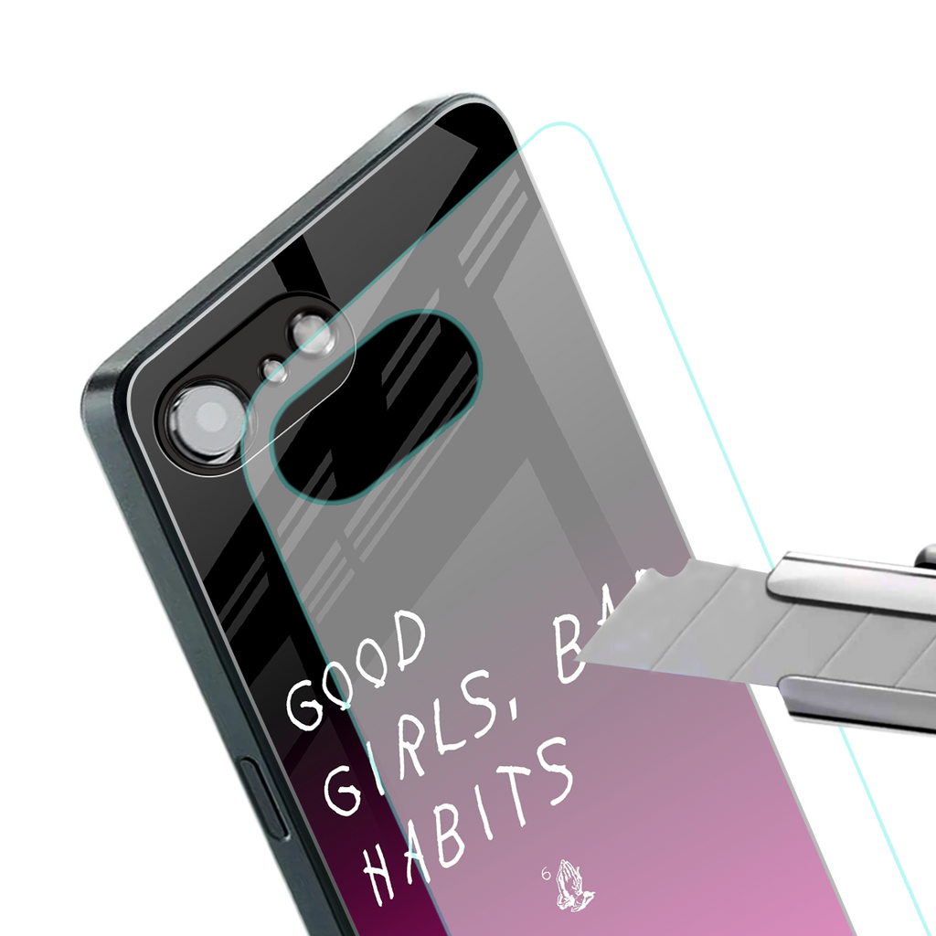 good girls bad habits back phone cover | glass case for iphone 16e