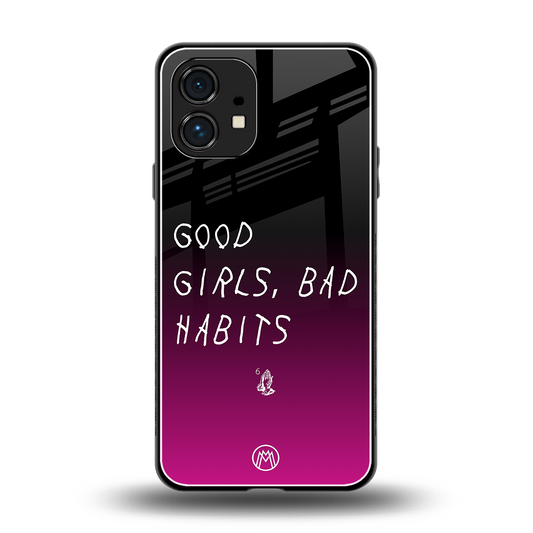 good girls bad habits back phone cover | glass case for nothing phone 1