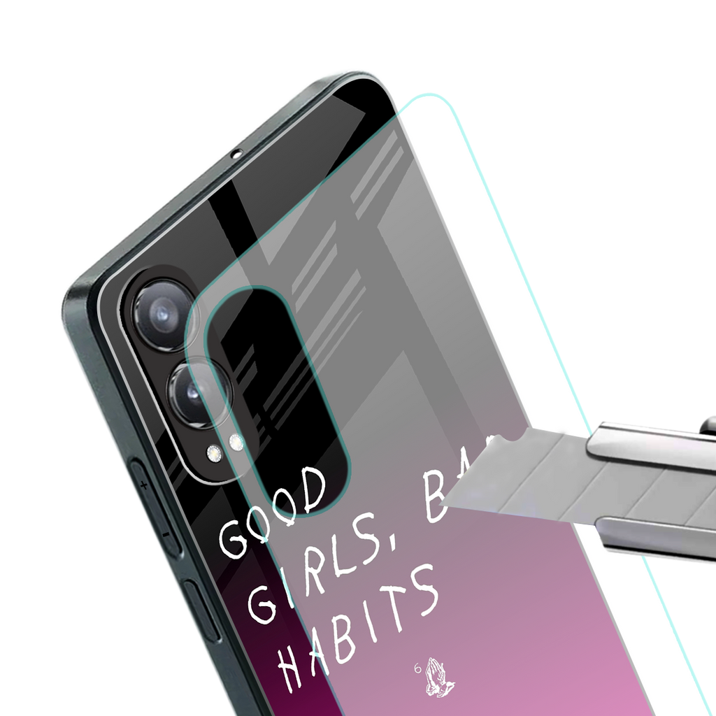 good girls bad habits back phone cover | glass case for oneplus nord ce 4 lite