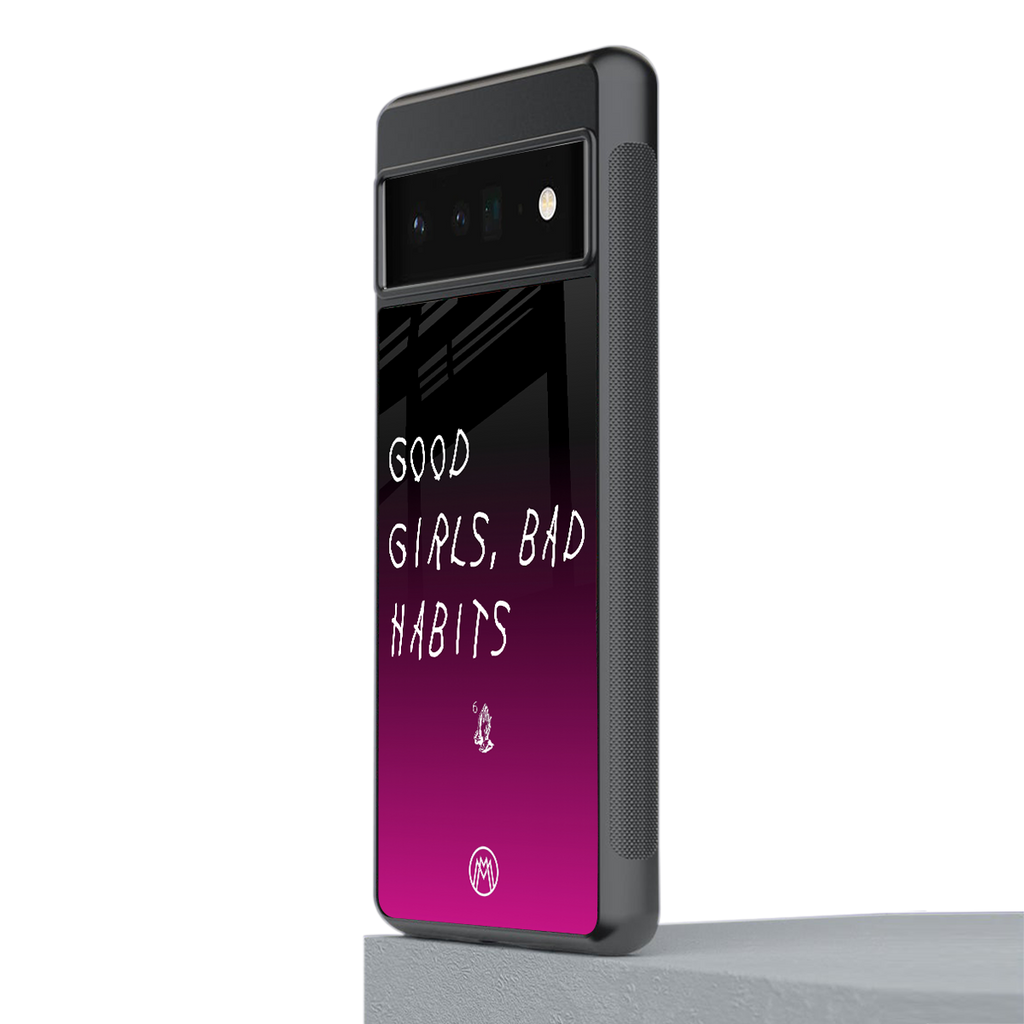 good girls bad habits back phone cover | glass case for google pixel 6 pro