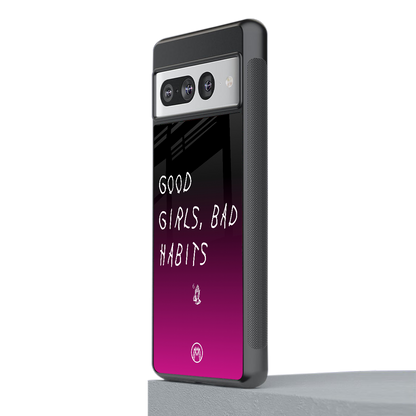 good girls bad habits back phone cover | glass case for google pixel 7 pro