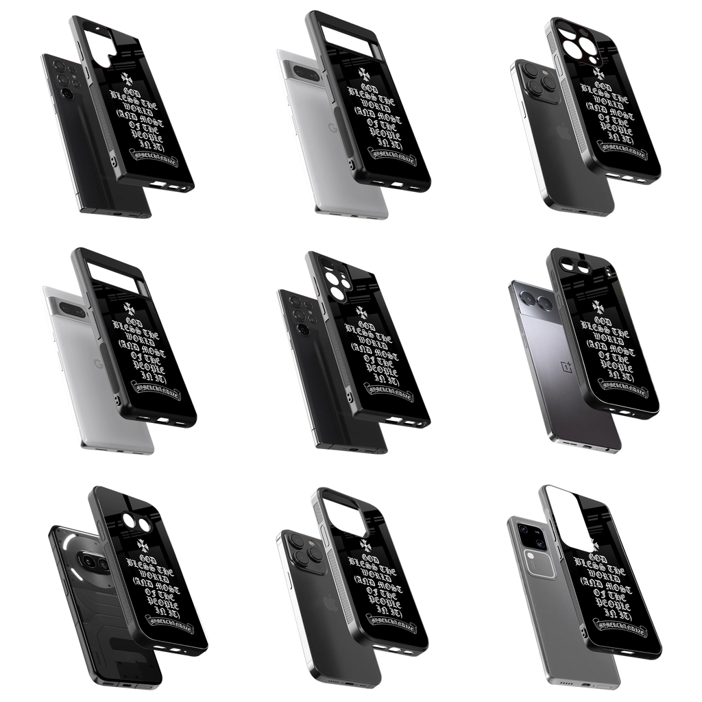 Durable Glass Back Mobile Case for iPhone, Samsung, OnePlus, Google Pixel, Redmi, Vivo, Oppo
