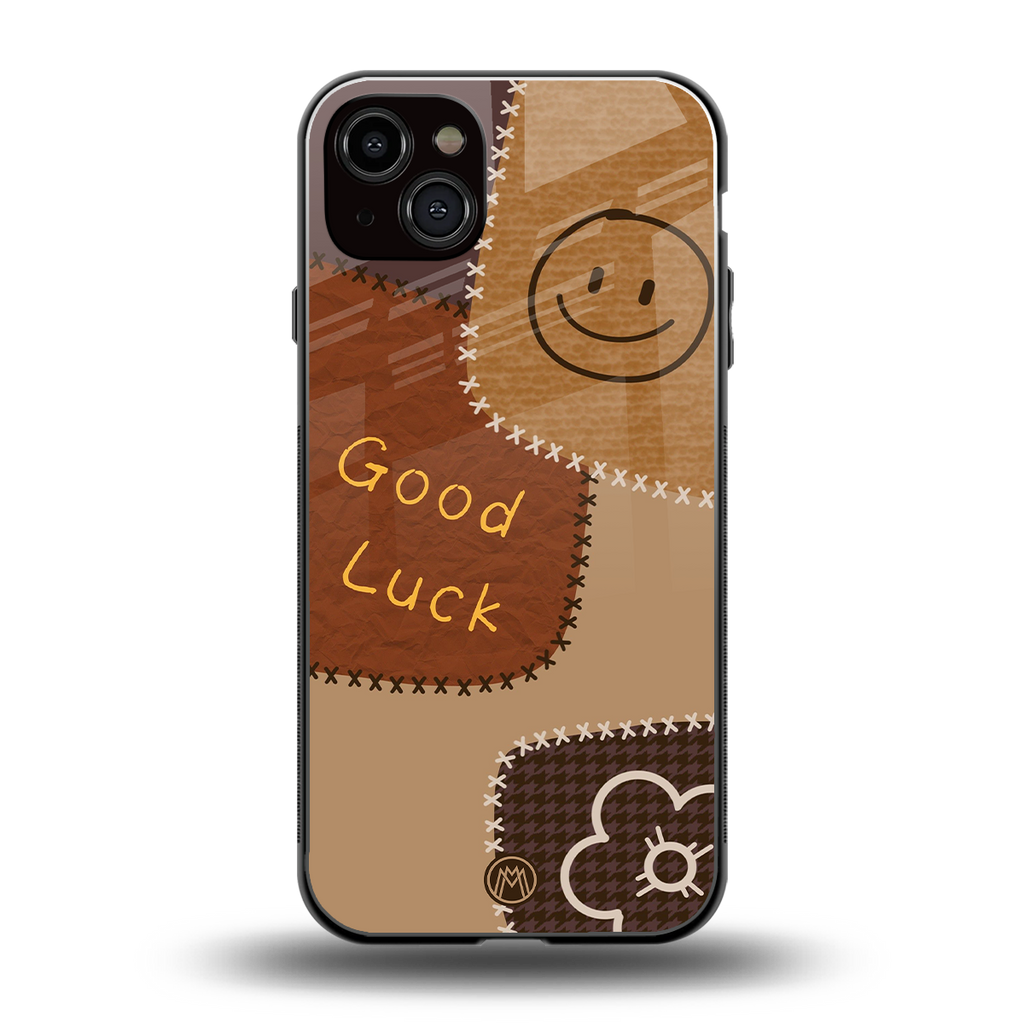 good luck back phone cover | glass case for iphone 15 plus