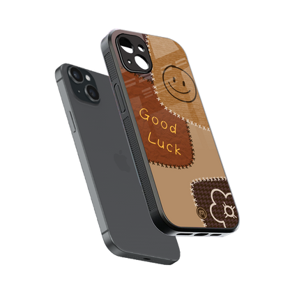 good luck back phone cover | glass case for iphone 14 plus