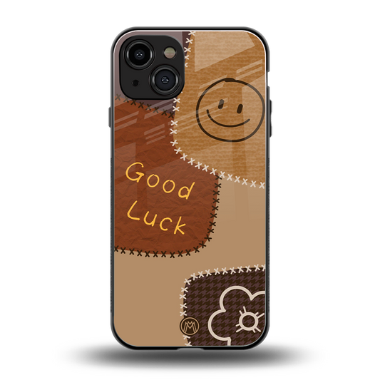 good luck back phone cover | glass case for iphone 15