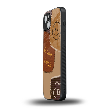 good luck back phone cover | glass case for iphone 15