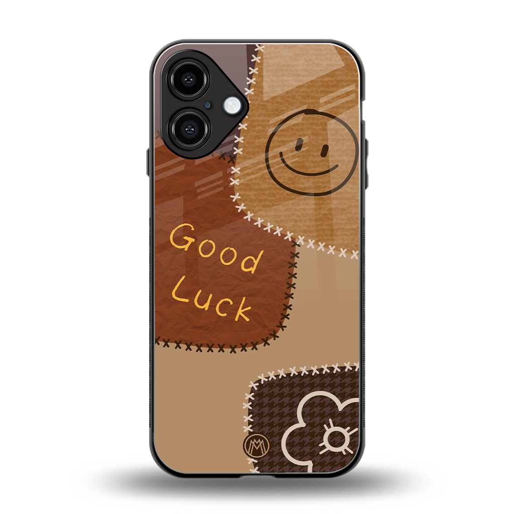 good luck back phone cover | glass case for iphone 16 plus