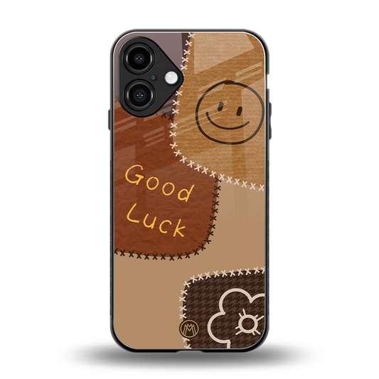 good luck back phone cover | glass case for iphone 16 plus