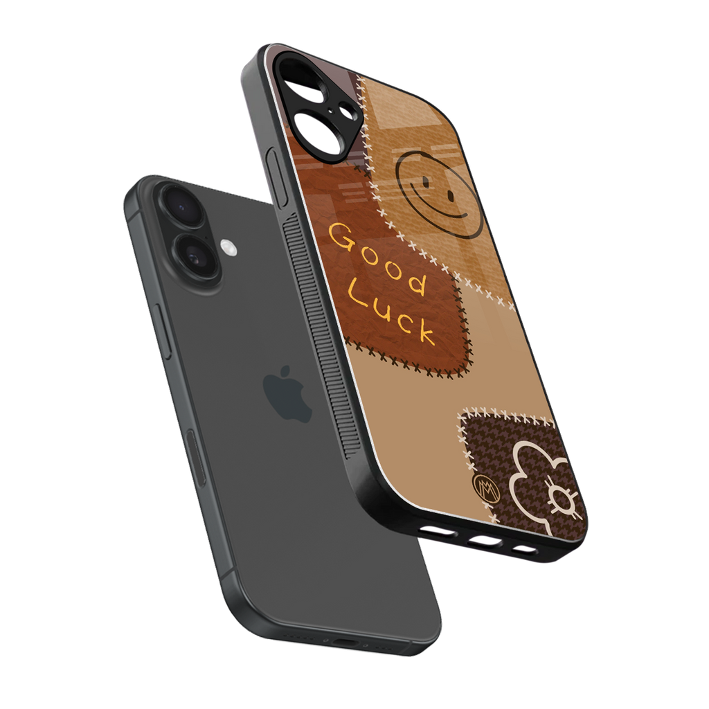 good luck back phone cover | glass case for iphone 16 plus