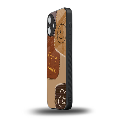 good luck back phone cover | glass case for iphone 16 plus