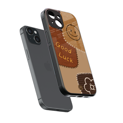 good luck back phone cover | glass case for iphone 15