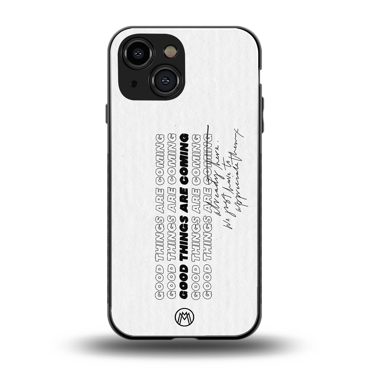good things are here back phone cover | glass case for iphone 13 mini