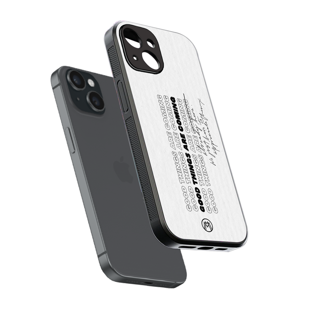 good things are here back phone cover | glass case for iphone 13 mini