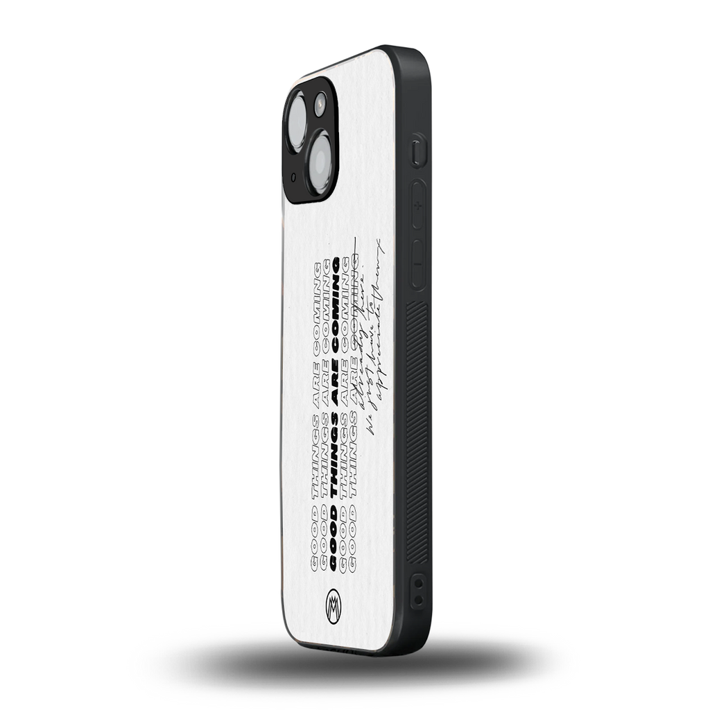 good things are here back phone cover | glass case for iphone 13 mini