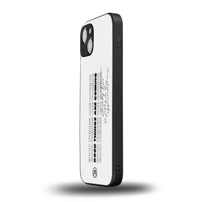 good things are here back phone cover | glass case for iphone 15