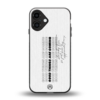 good things are here back phone cover | glass case for iphone 16 plus