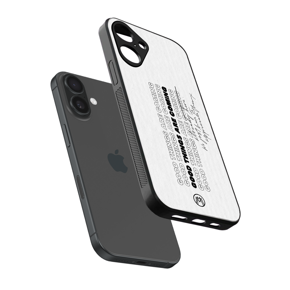 good things are here back phone cover | glass case for iphone 16 plus