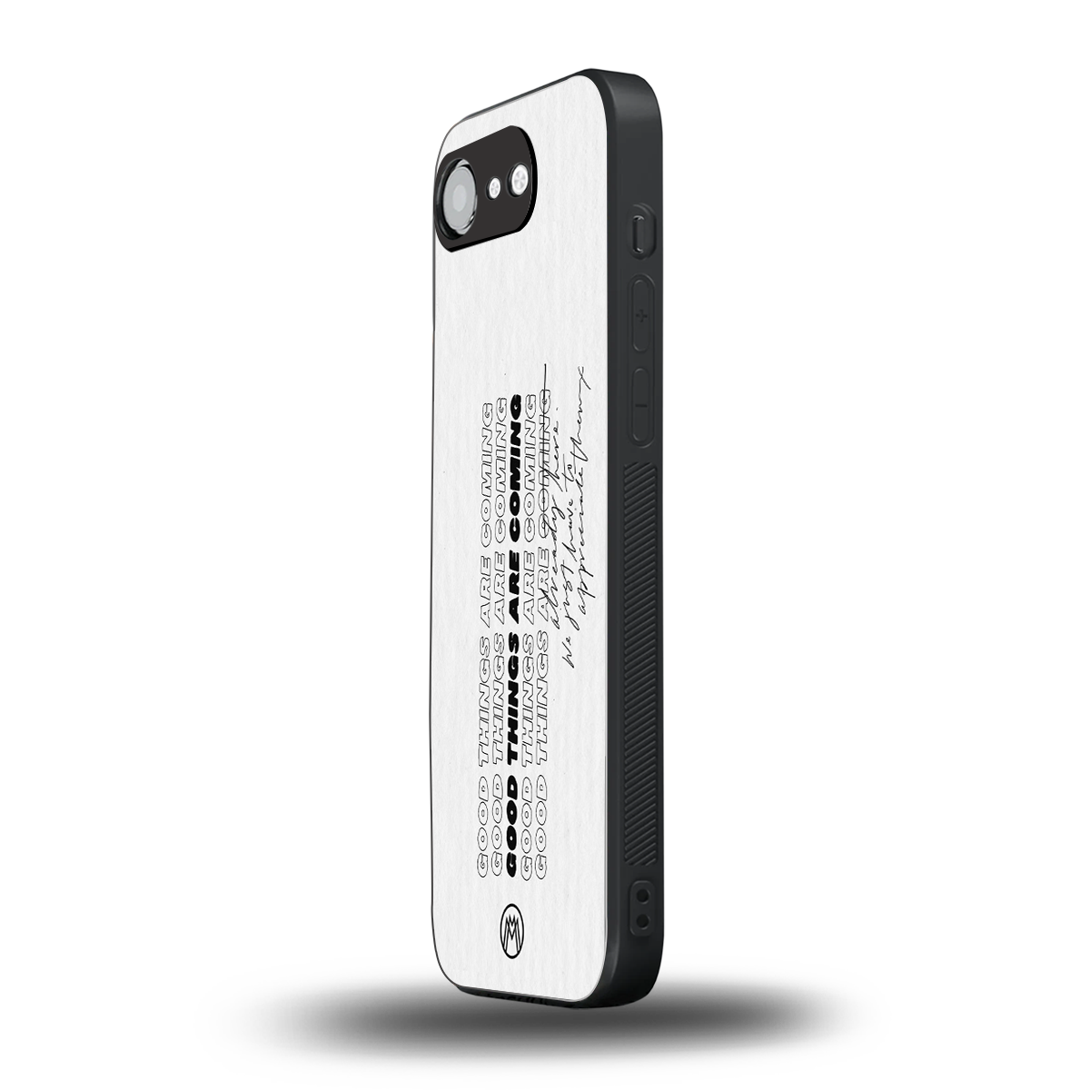 good things are here back phone cover | glass case for iphone 16e