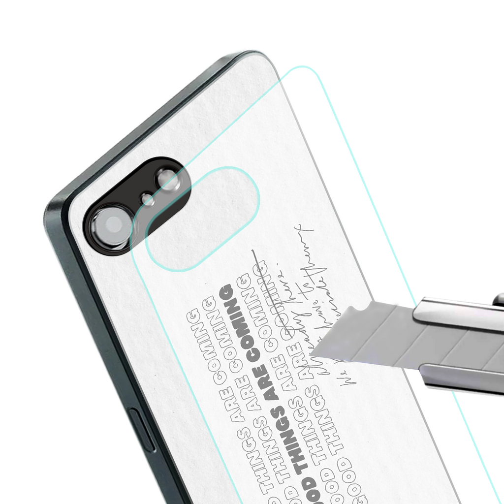 good things are here back phone cover | glass case for iphone 16e