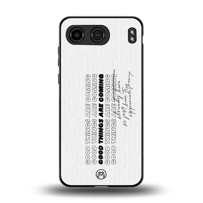 good things are here back phone cover | glass case for oneplus nord 4