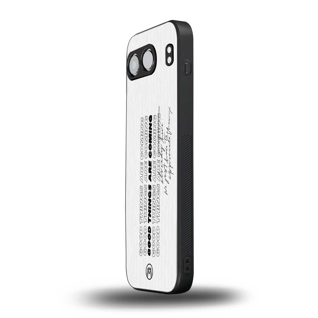 good things are here back phone cover | glass case for oneplus nord 4