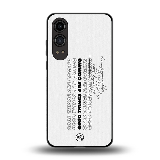 good things are here back phone cover | glass case for oneplus nord ce 4 lite