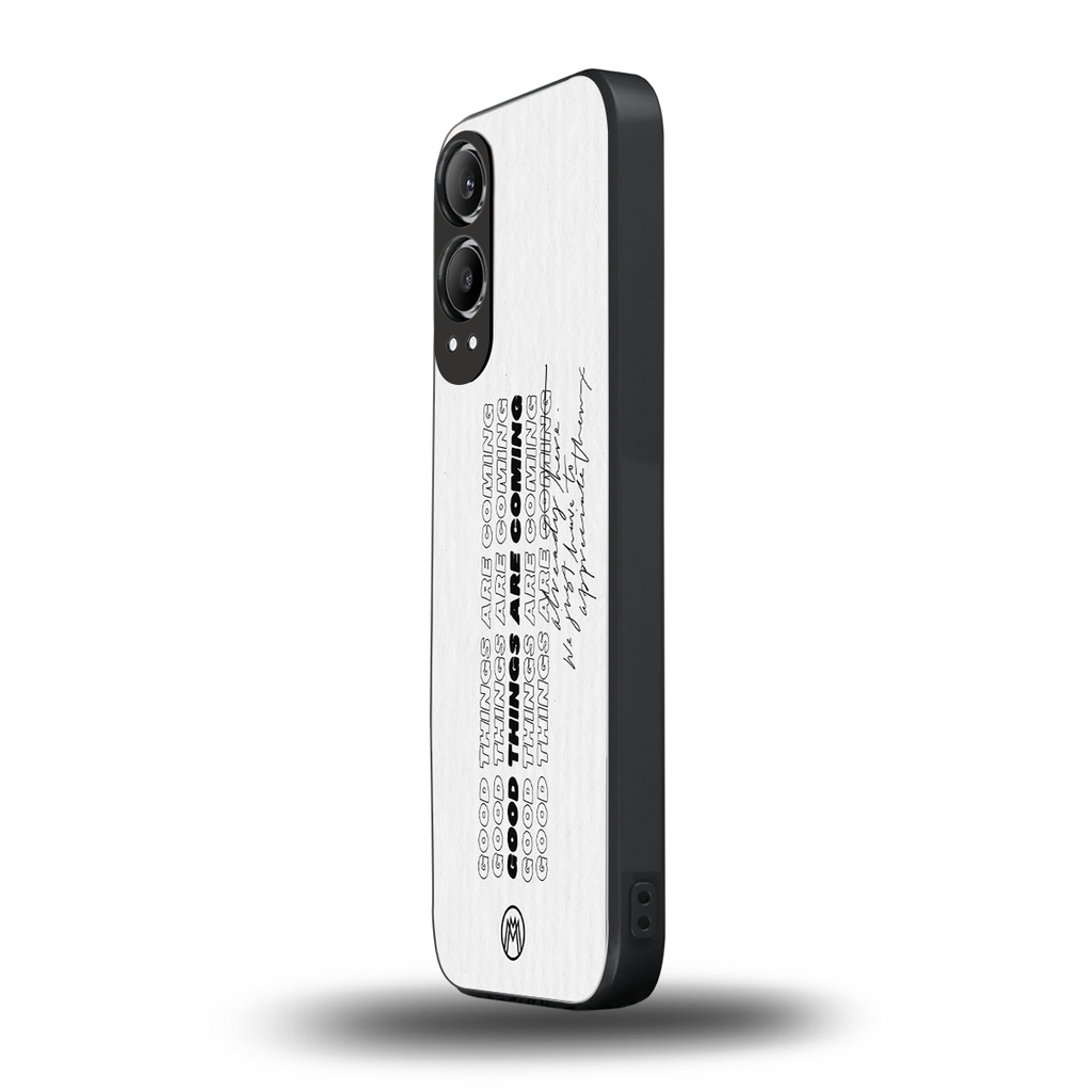 good things are here back phone cover | glass case for oneplus nord ce 4 lite