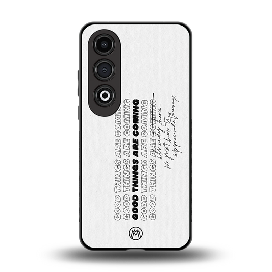 good things are here back phone cover | glass case for oneplus nord ce 4