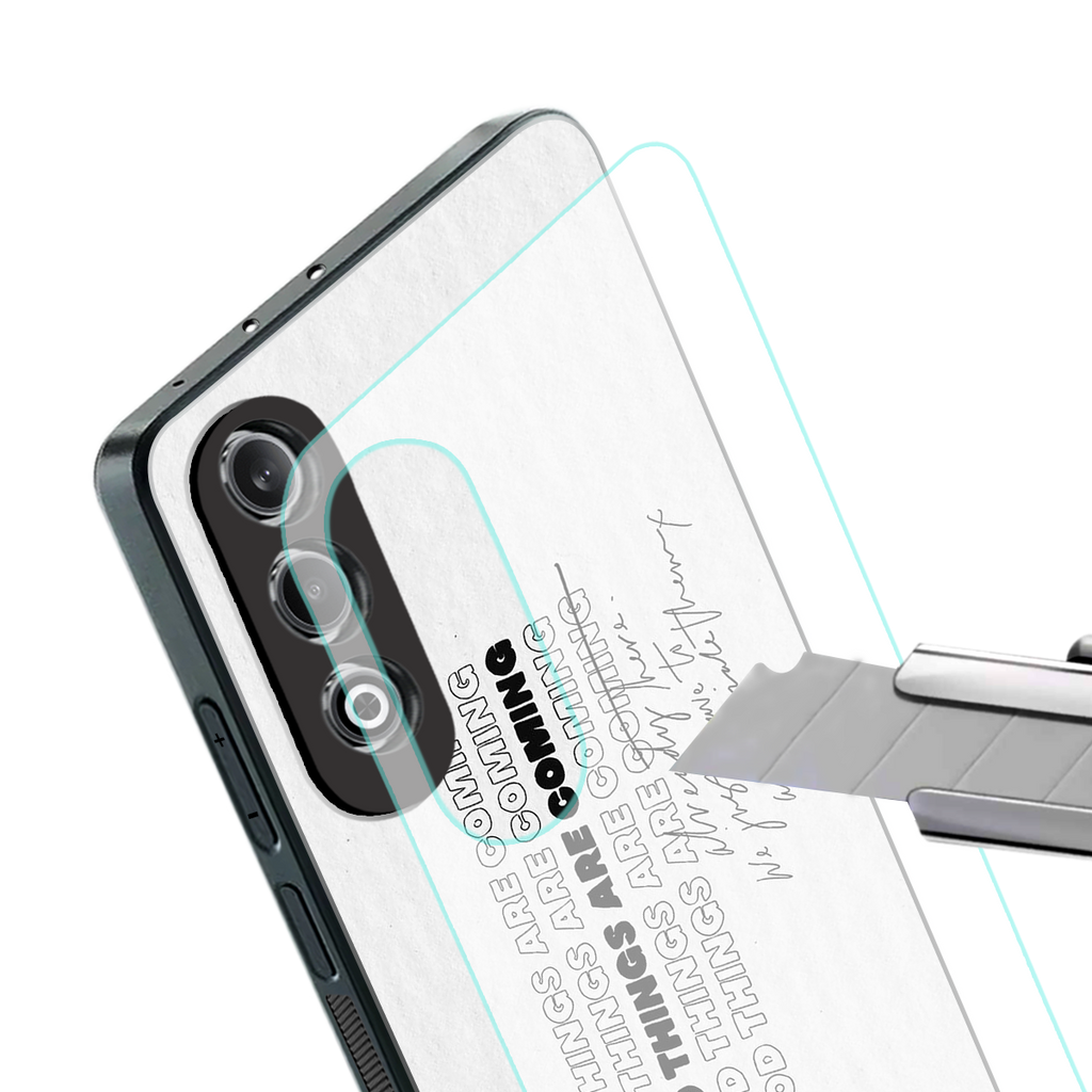 good things are here back phone cover | glass case for oneplus nord ce 4