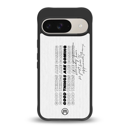 good things are here back phone cover | glass case for google pixel 9