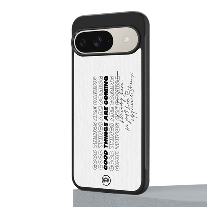 good things are here back phone cover | glass case for google pixel 9