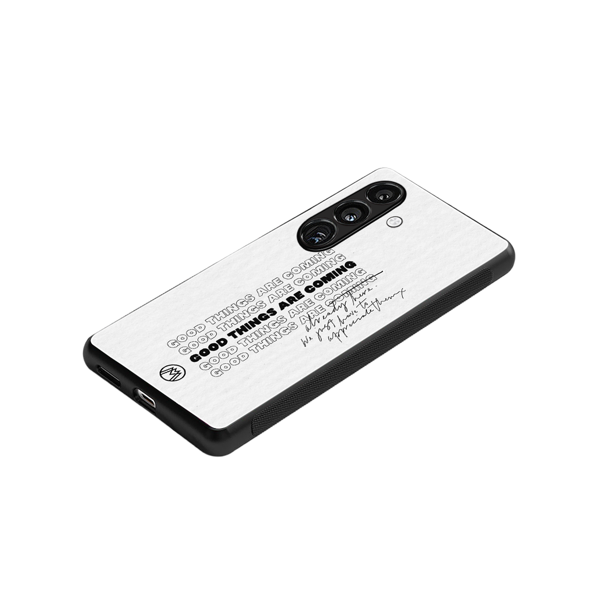 good things are here back phone cover | glass case for samsung galaxy s23 plus