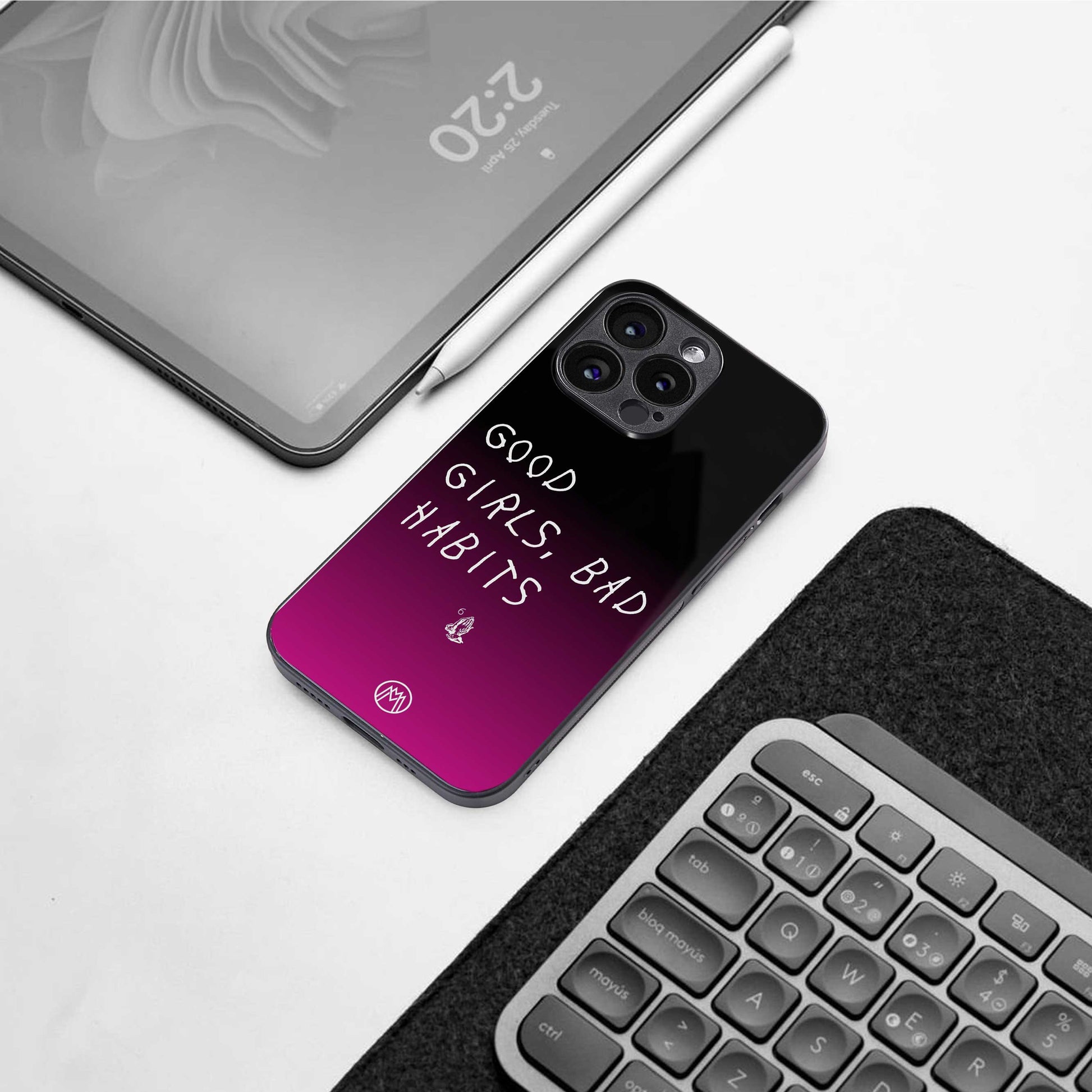 good girls bad habits back phone cover | glass case for iphone 13 pro max