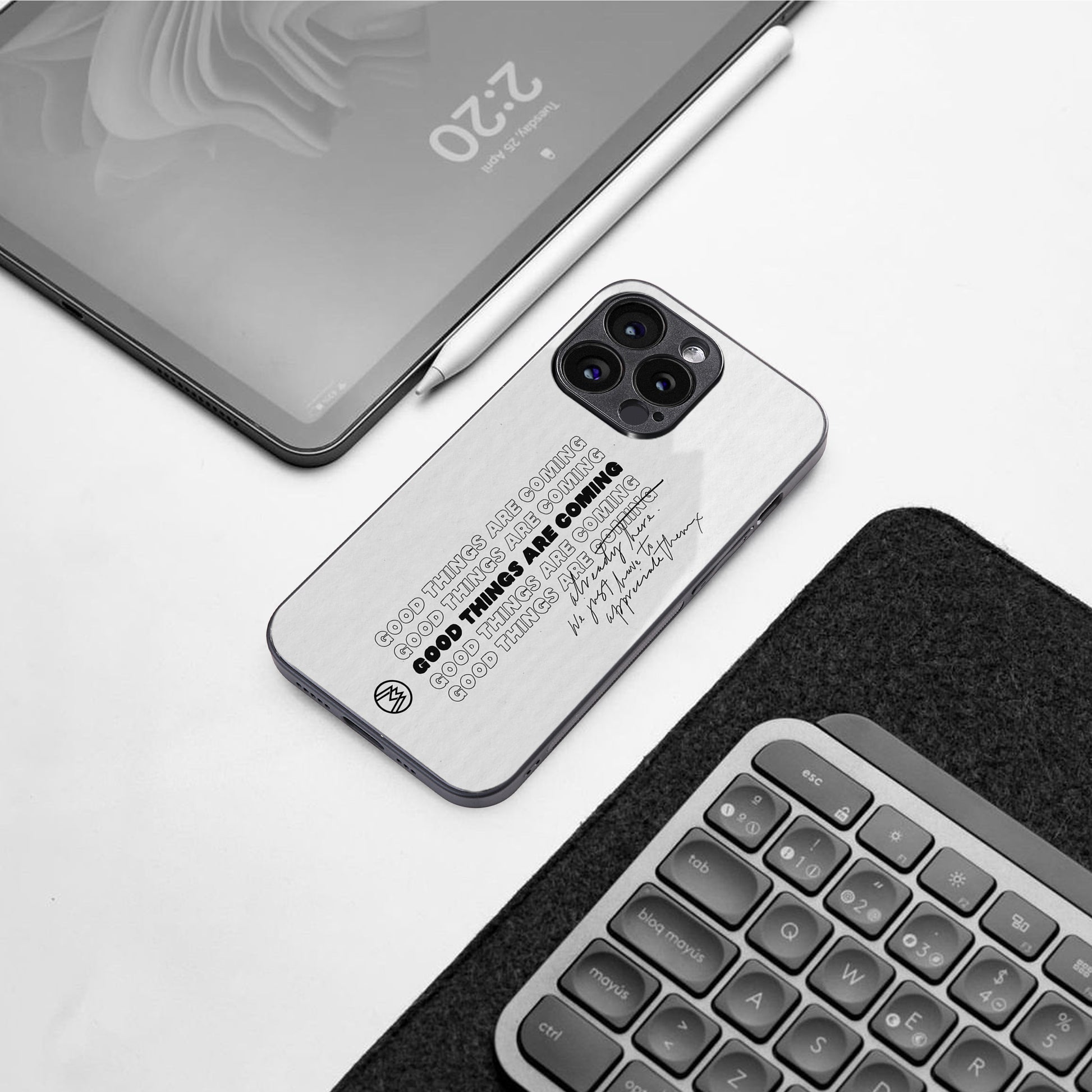 good things are here back phone cover | glass case for iphone 16 pro max
