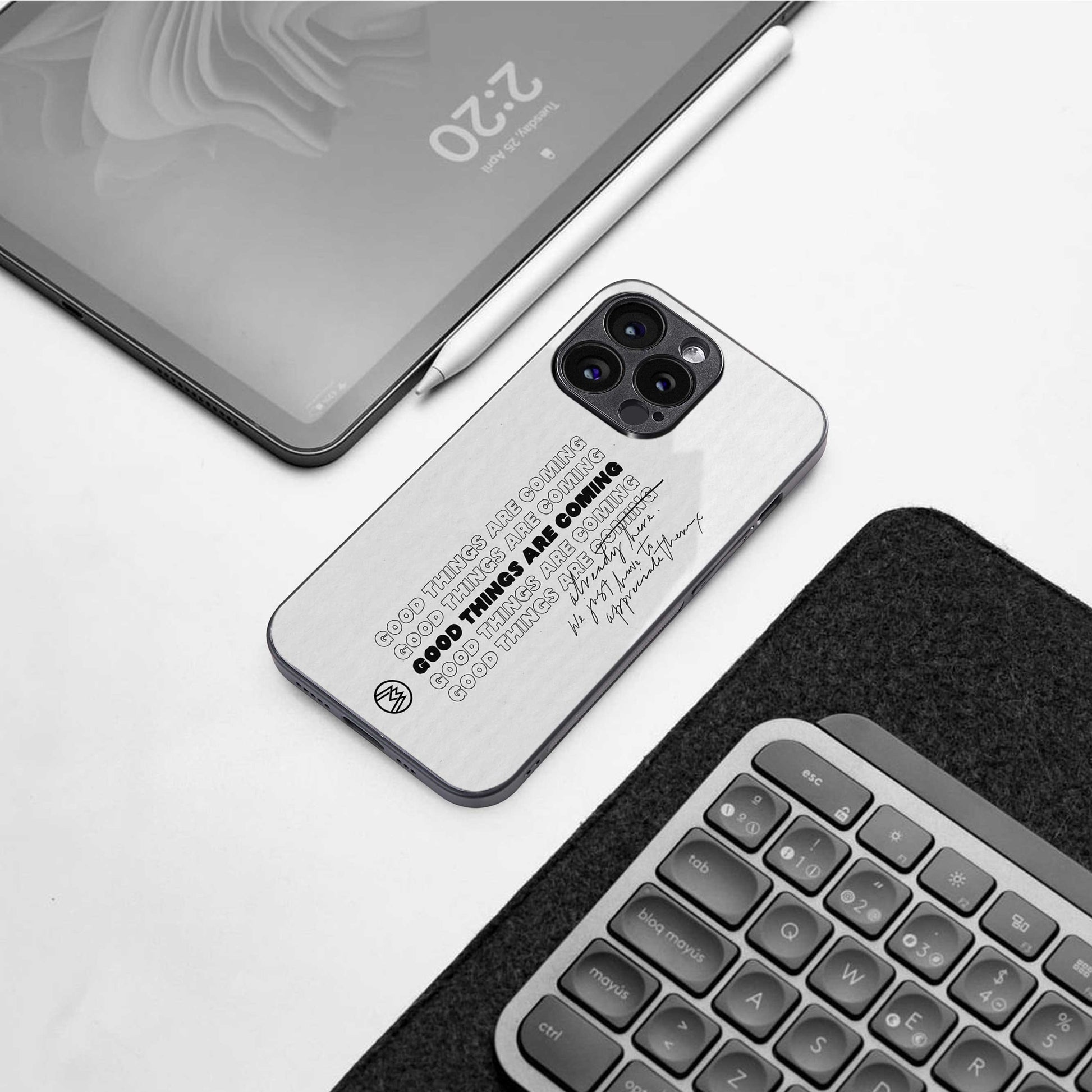good things are here back phone cover | glass case for iphone 13 pro max