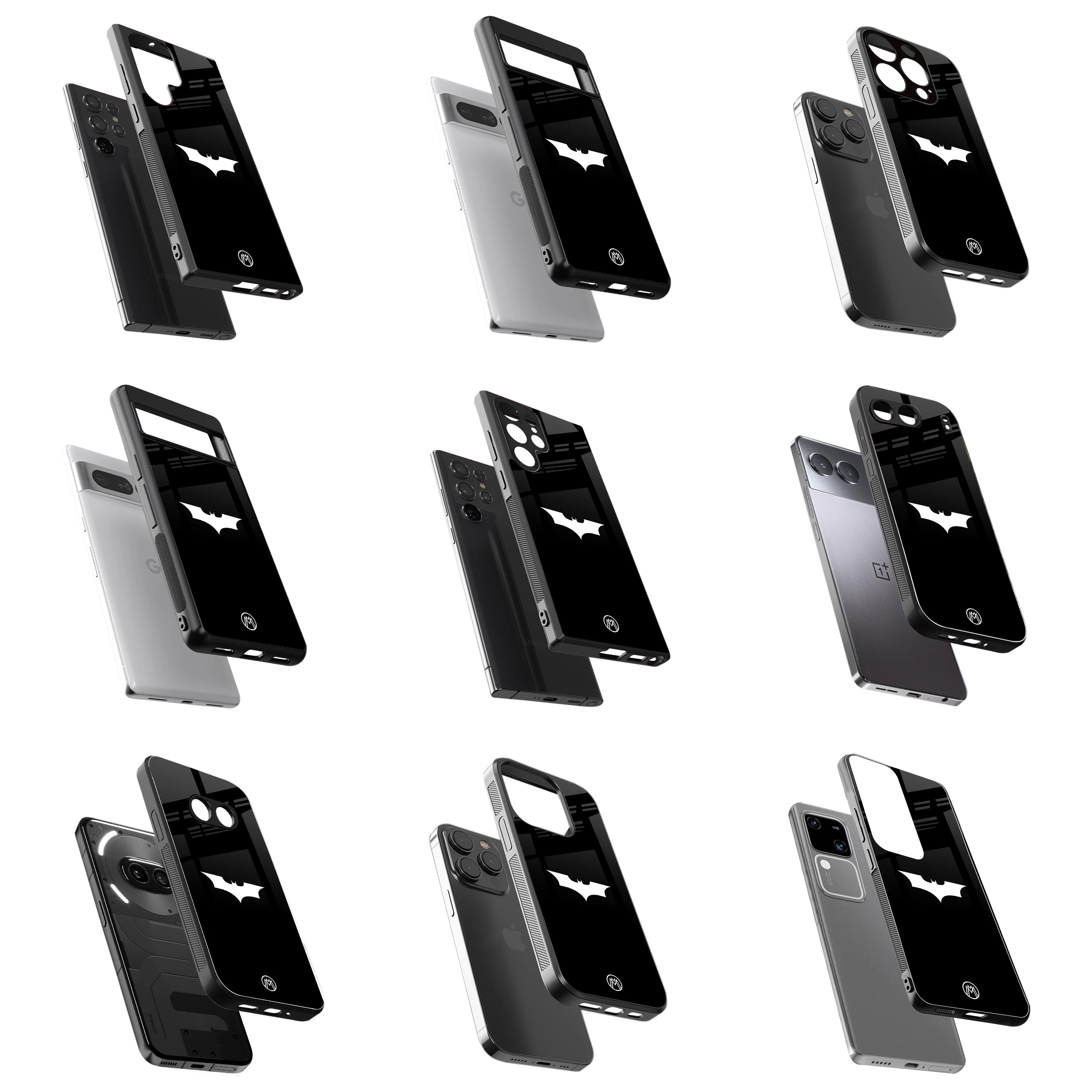 Durable Glass Back Mobile Case for iPhone, Samsung, OnePlus, Google Pixel, Redmi, Vivo, Oppo