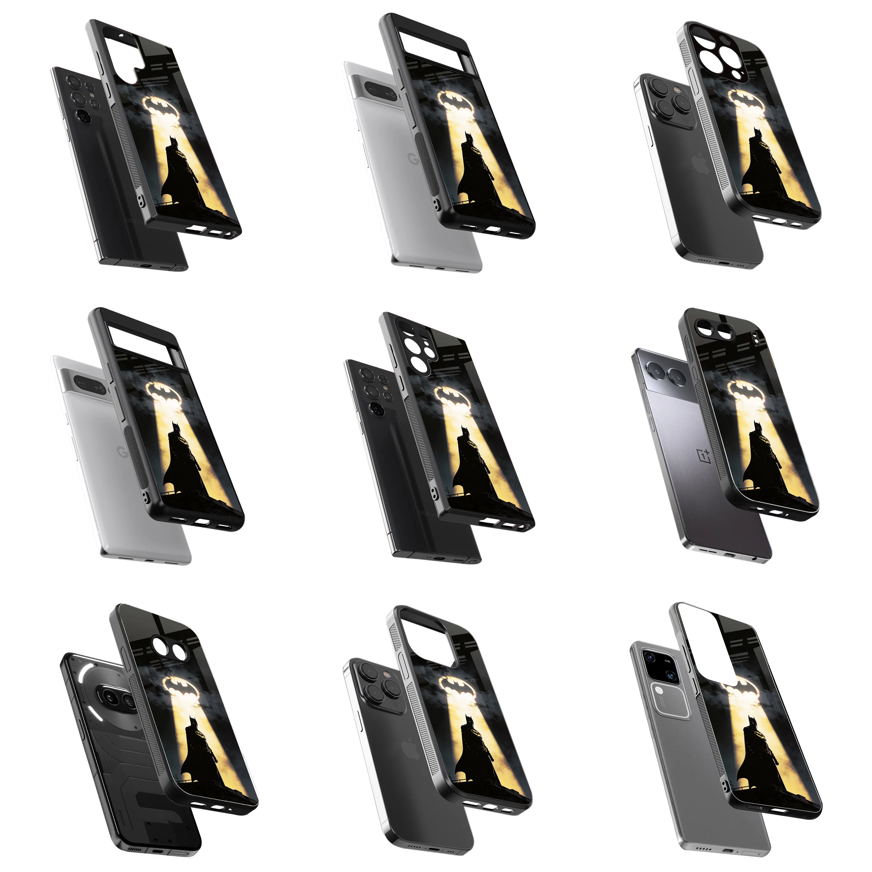 Durable Glass Back Mobile Case for iPhone, Samsung, OnePlus, Google Pixel, Redmi, Vivo, Oppo