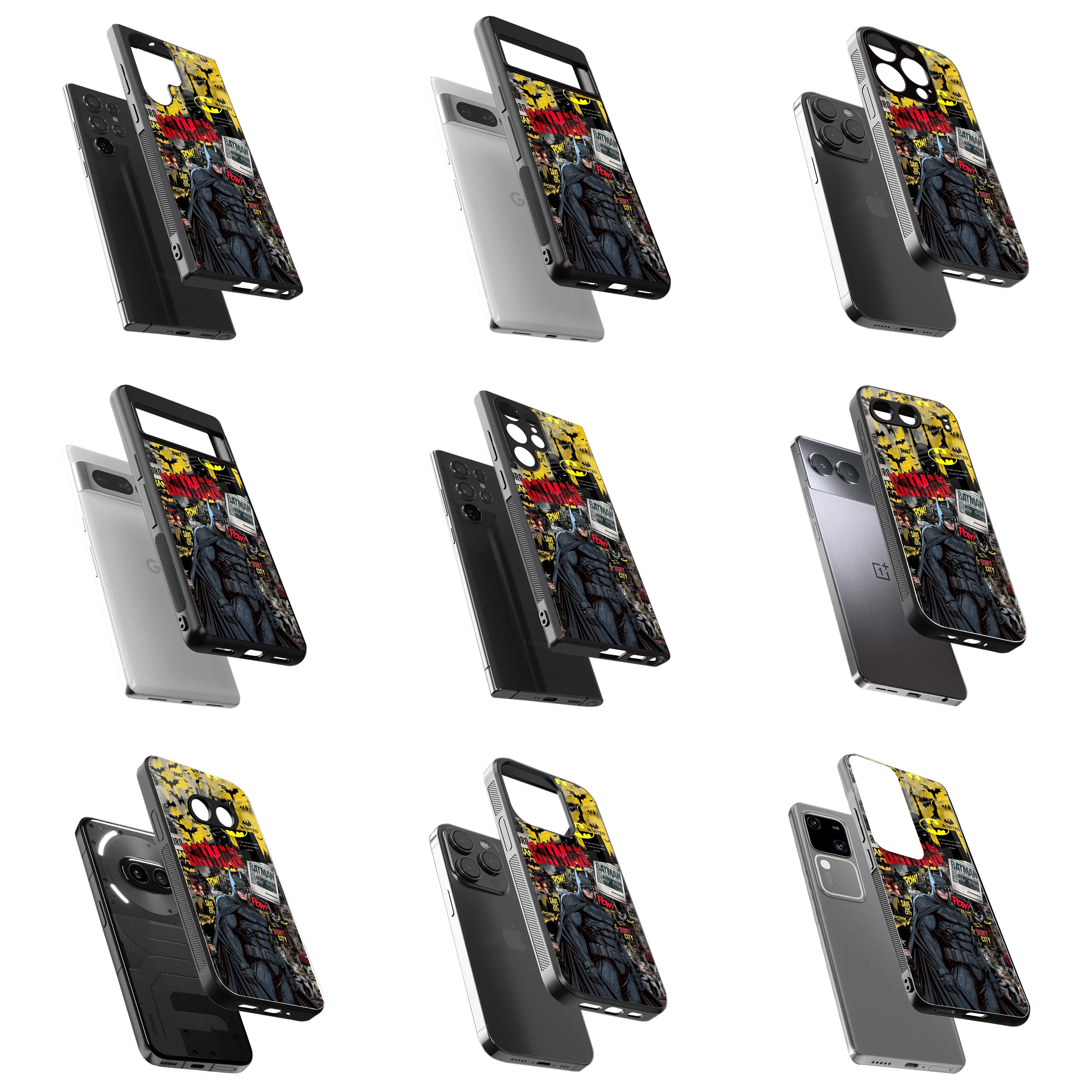 Durable Glass Back Mobile Case for iPhone, Samsung, OnePlus, Google Pixel, Redmi, Vivo, Oppo