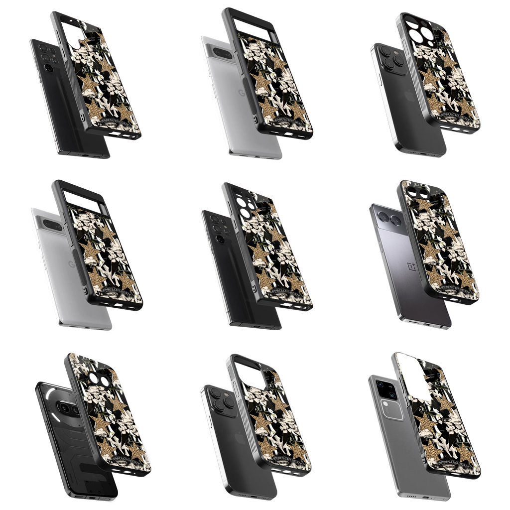 Durable Glass Back Mobile Case for iPhone, Samsung, OnePlus, Google Pixel, Redmi, Vivo, Oppo