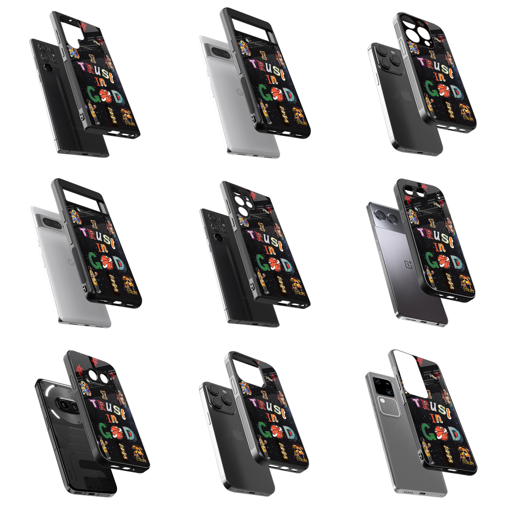Durable Glass Back Mobile Case for iPhone, Samsung, OnePlus, Google Pixel, Redmi, Vivo, Oppo
