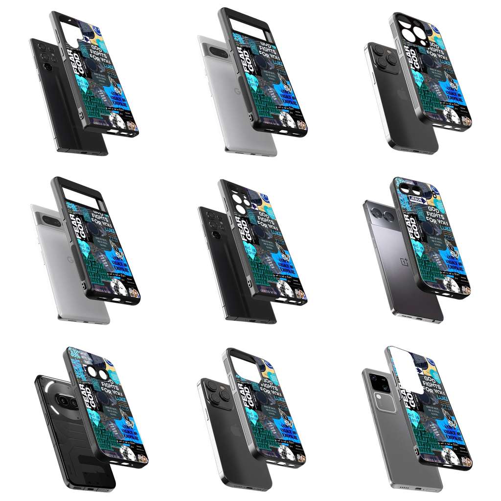 Durable Glass Back Mobile Case for iPhone, Samsung, OnePlus, Google Pixel, Redmi, Vivo, Oppo