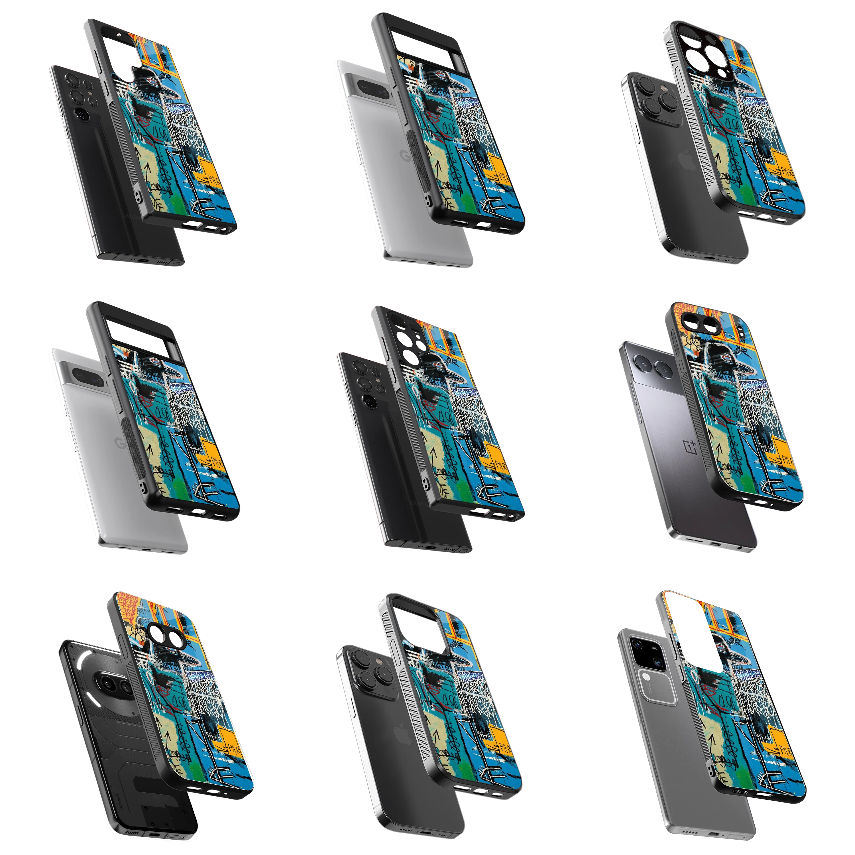 Durable Glass Back Mobile Case for iPhone, Samsung, OnePlus, Google Pixel, Redmi, Vivo, Oppo