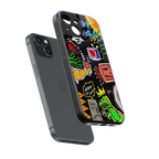 graffiti back phone cover | glass case for iphone 13 mini