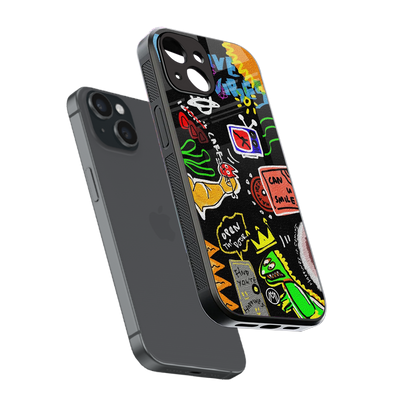graffiti back phone cover | glass case for iphone 13 mini