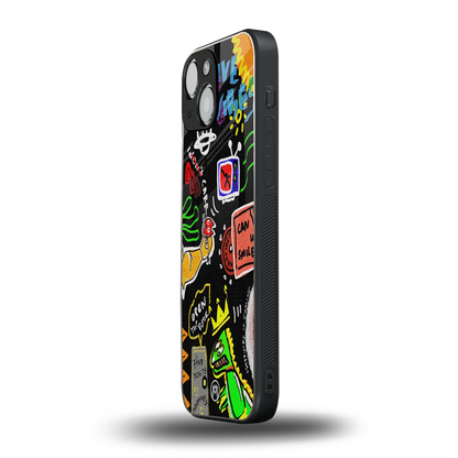 graffiti back phone cover | glass case for iphone 13 mini