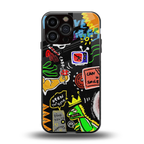 graffiti back phone cover | glass case for iphone 13 pro max