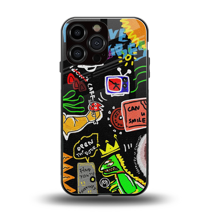 graffiti back phone cover | glass case for iphone 13 pro max