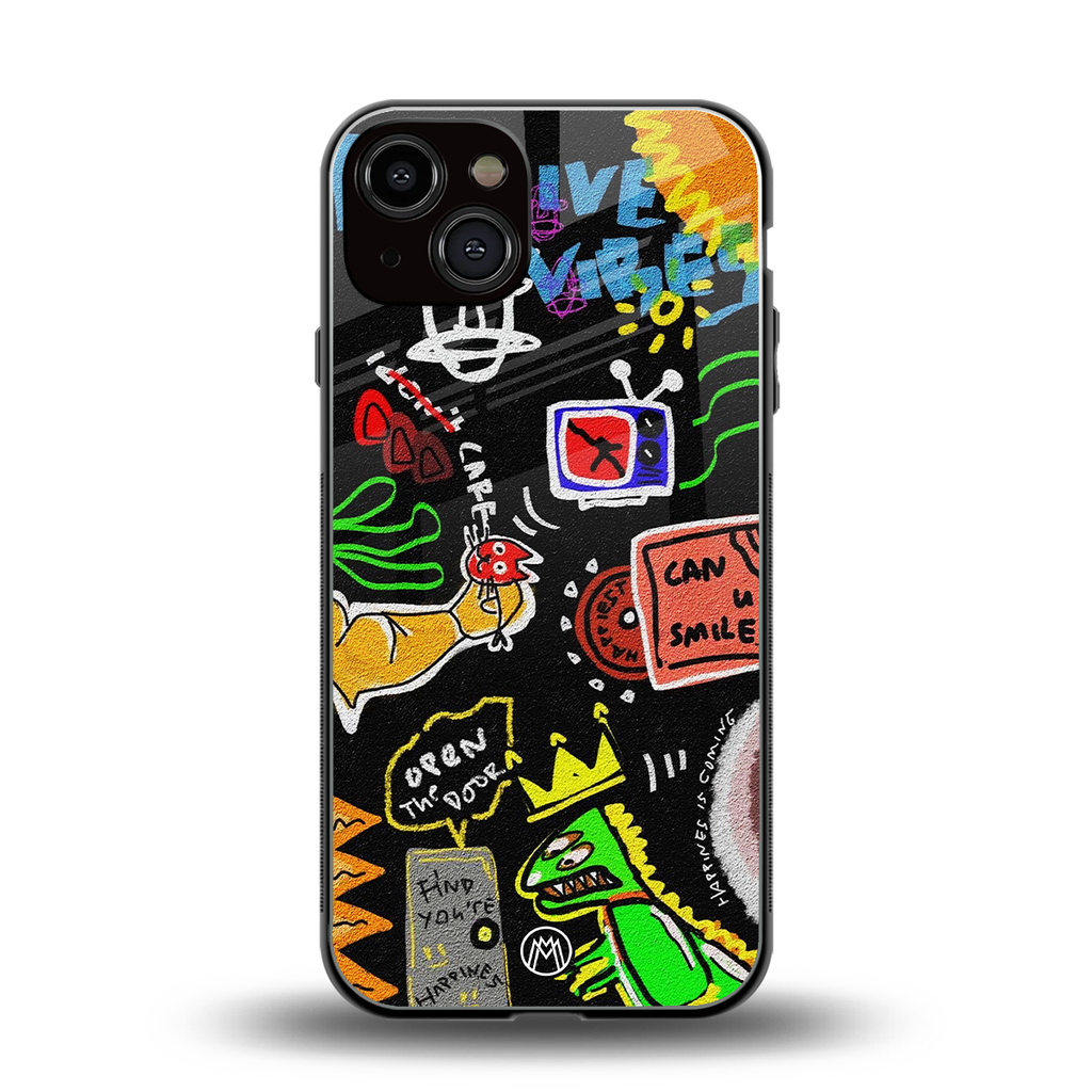 graffiti back phone cover | glass case for iphone 13